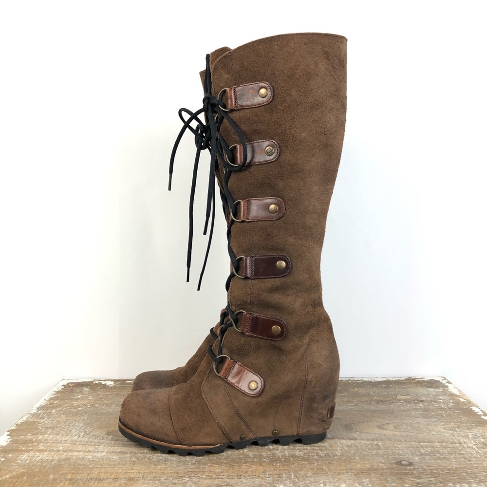 Sorel Cate the Great Tall Suede Wedge Boots